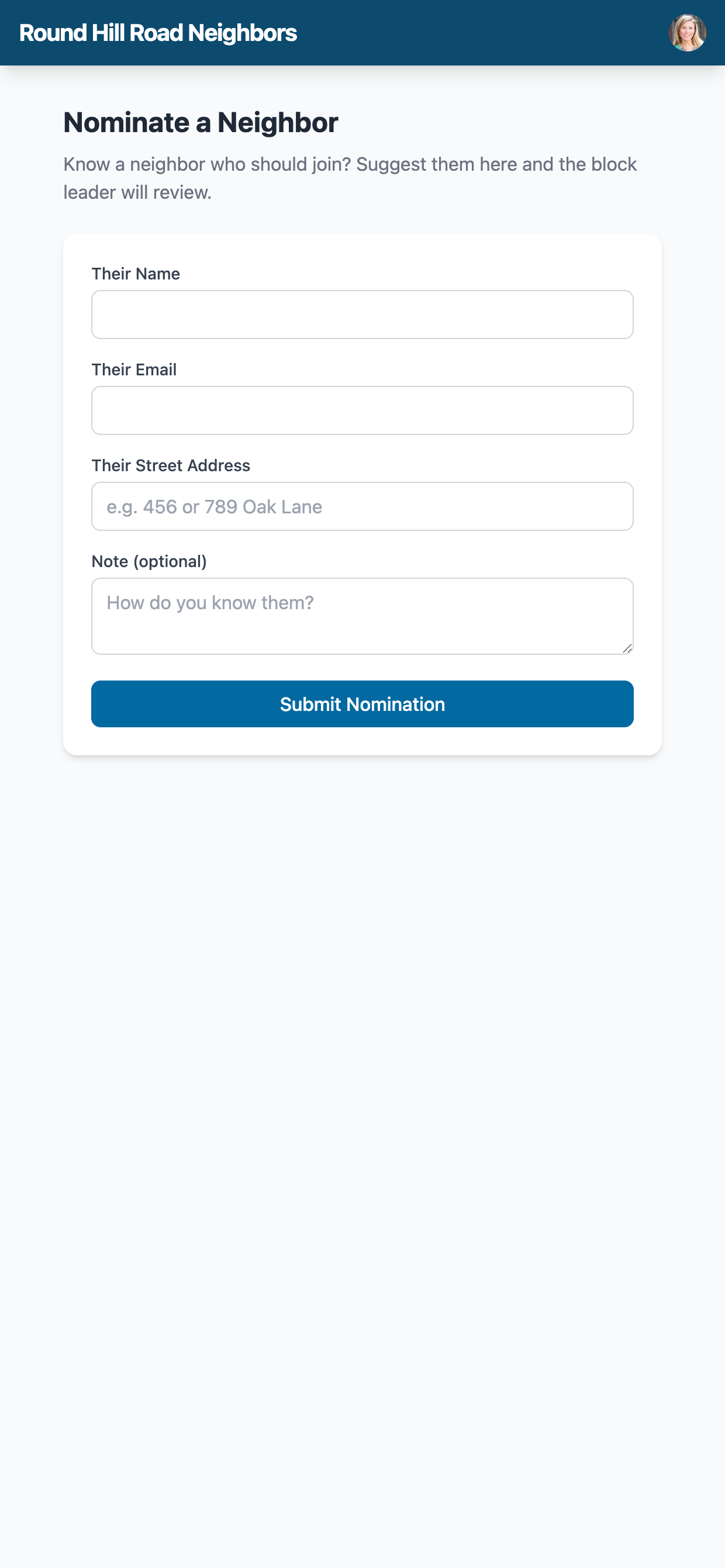 Nominate a Neighbor